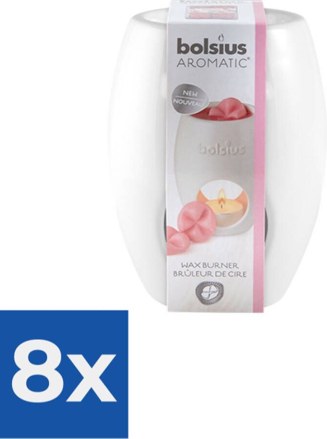 Bolsius Aromatic Brander Ellips Wit Voordeelverpakking 8 stuks