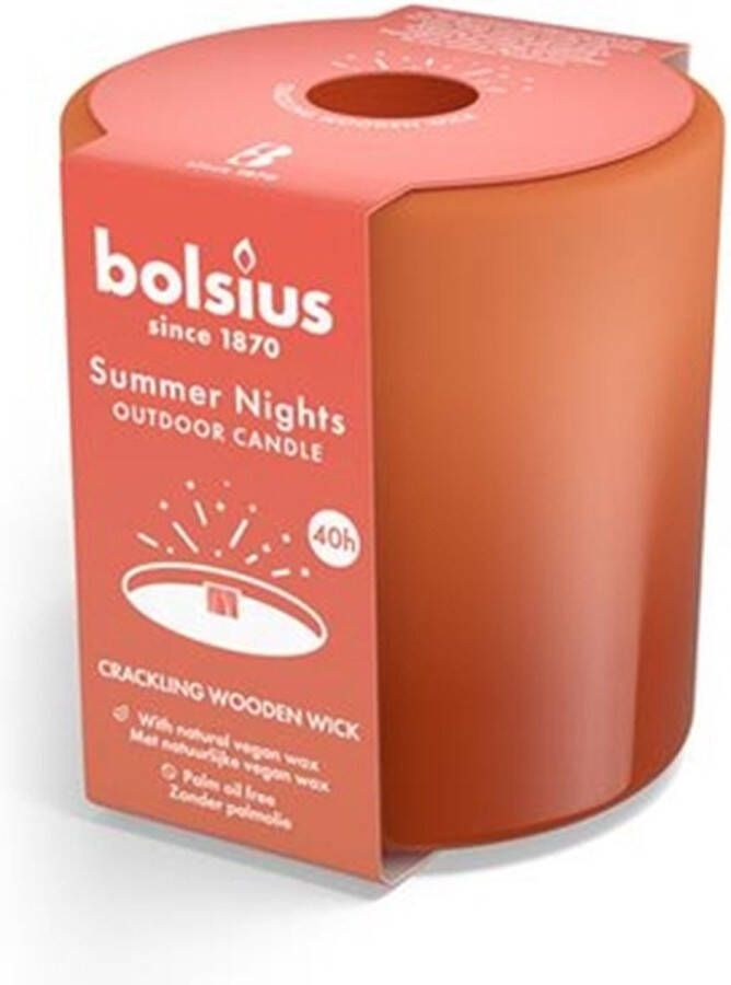 Merkloos Sans marque Bolsius Glas Summer Nights Ø10cm Terracotta Outdoor