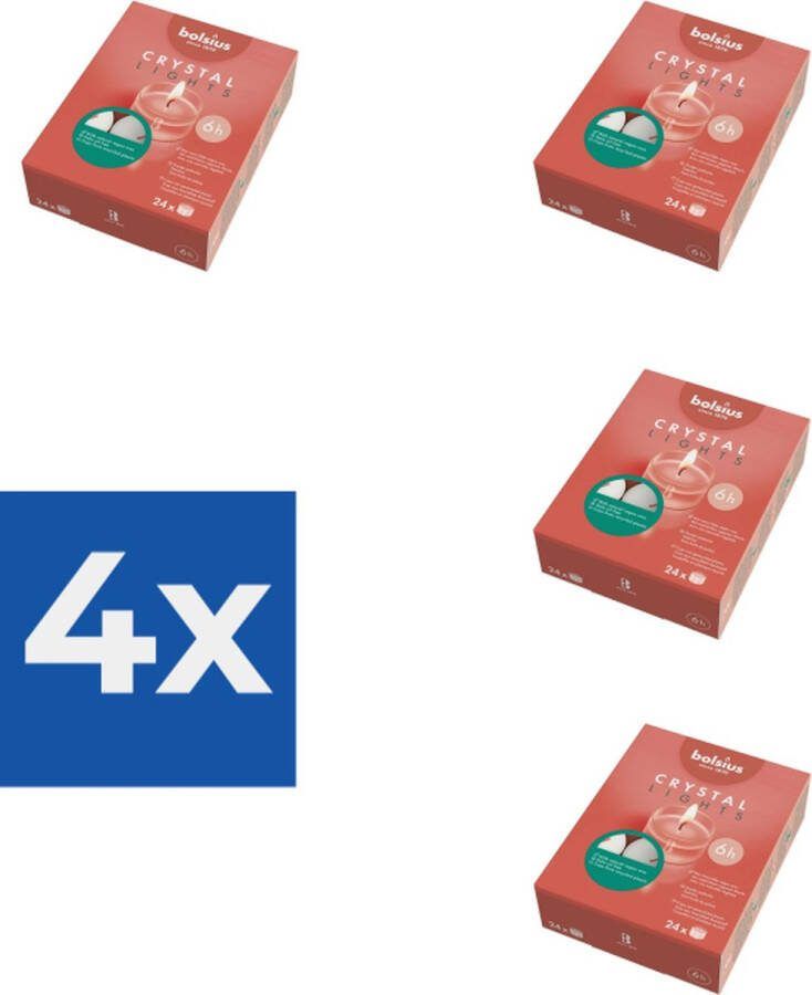 Bolsius Clearcup theelicht wit 6u 24st doos Voordeelverpakking 4 stuks