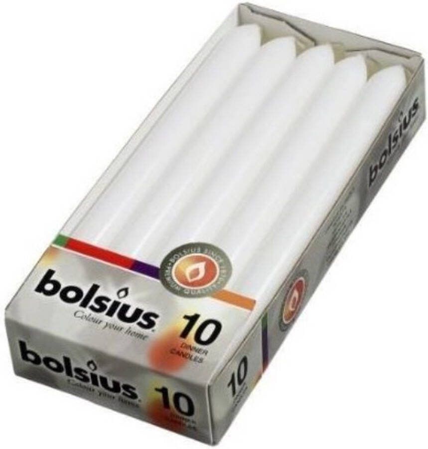 Bolsius Dinerkaarsen Wit 23 cm 10 Stuks