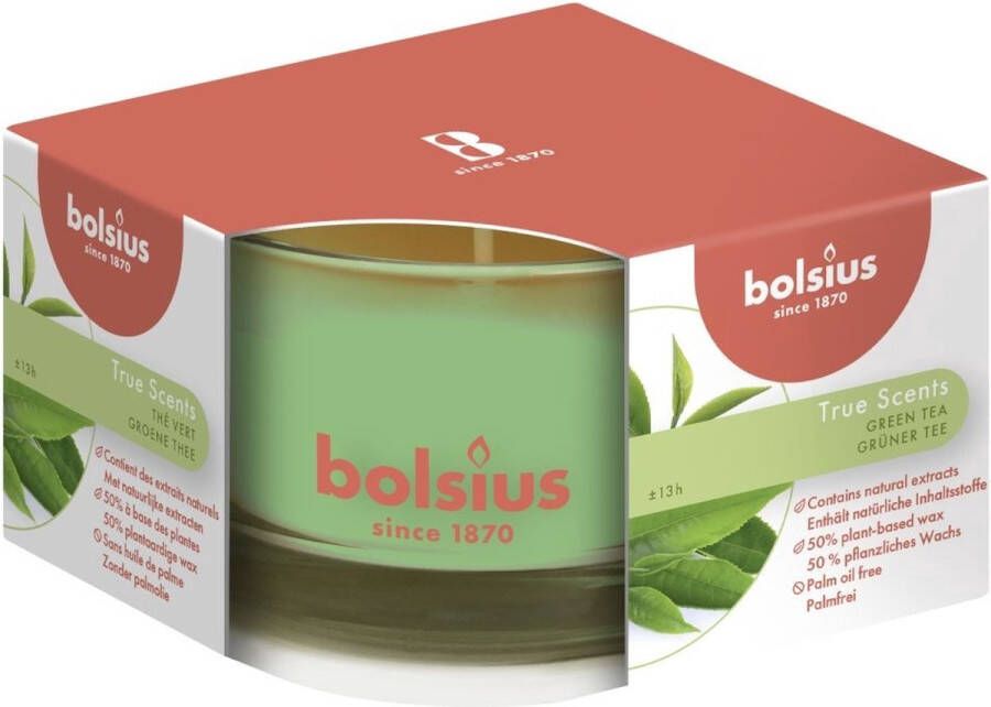 Bolsius true scents geurglas 50 80 green tea