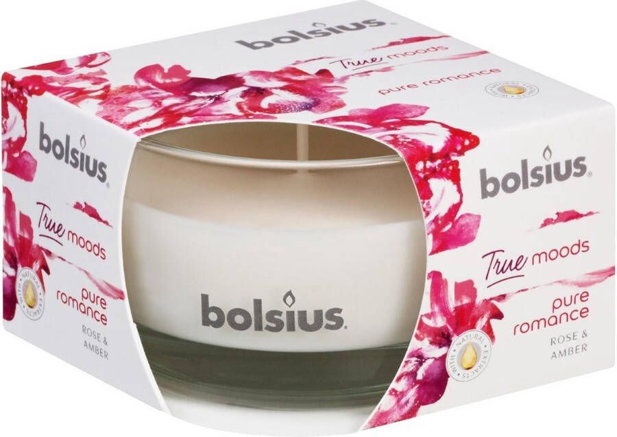 Bolsius True Moods Pure Romance geurkaars rose & amber