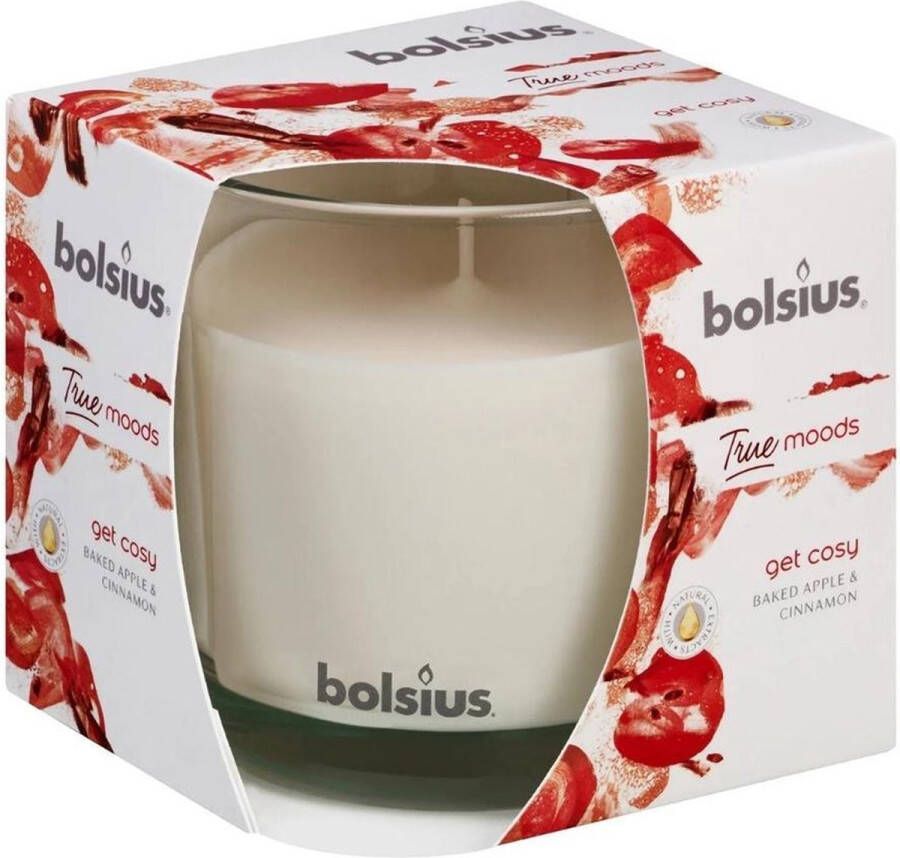 Bolsius Geurglas 95 95 BAKED APPLE & CINNAMON | True Moods | Get Cosy | geurkaars