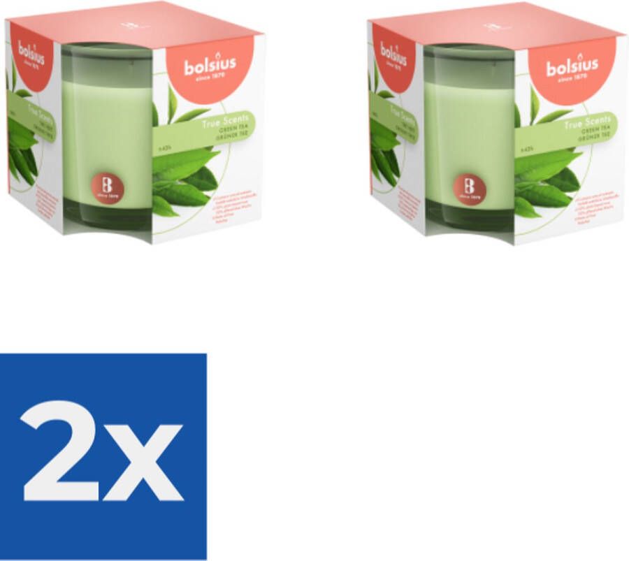 Bolsius Geurglas 95 95 True Scents Green Tea Voordeelverpakking 2 stuks