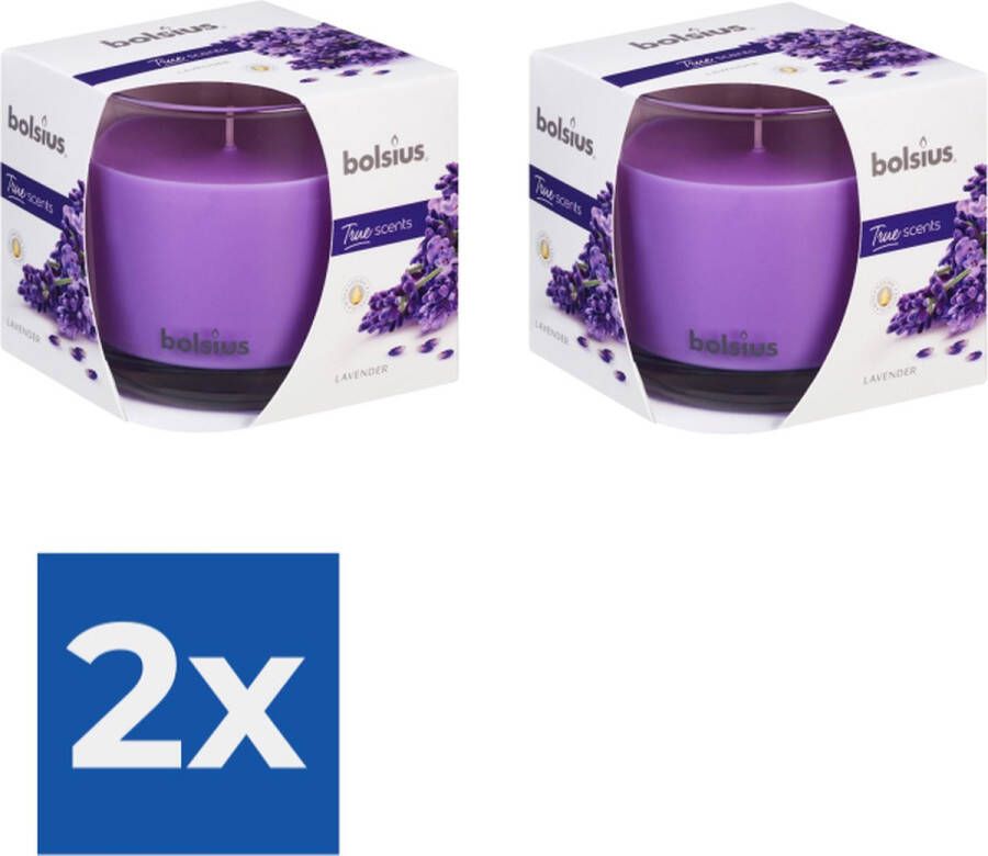 Bolsius Geurglas 95 95 true scents lavender Voordeelverpakking 2 stuks