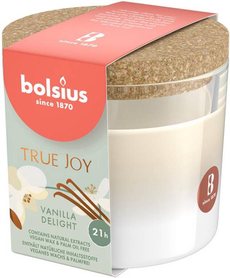 Bolsius Geurglas met kurk 66 83 True Joy Vanilla Delight