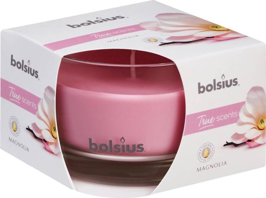 Bolsius Geurkaars True Scents Magnolia 9 2 Cm Glas wax Roze