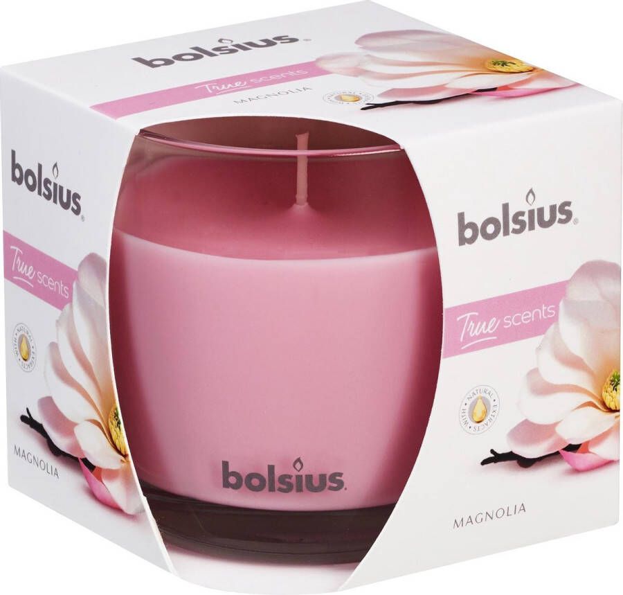 Bolsius Geurkaars True Scents Magnolia 9 7 Cm Glas wax Roze
