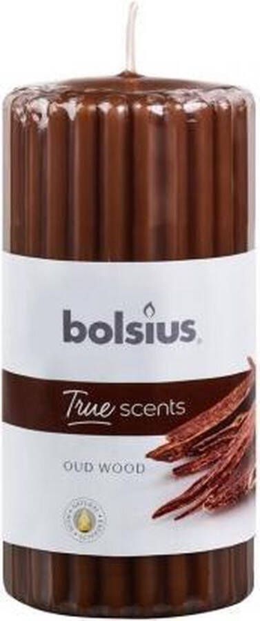 Bolsius Geurkaars True Scents Oud Wood 12 Cm Wax Bruin