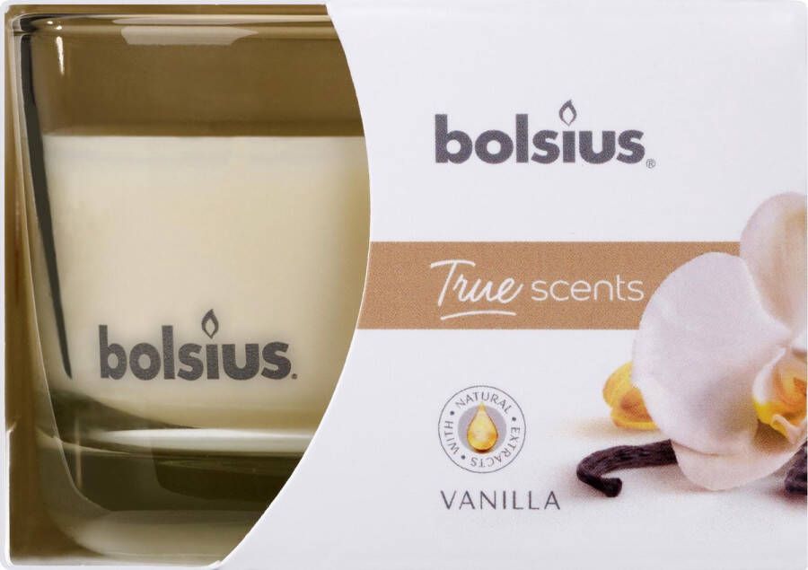 Bolsius Geurkaars True Scents Vanille 9 2 Cm Glas wax Wit