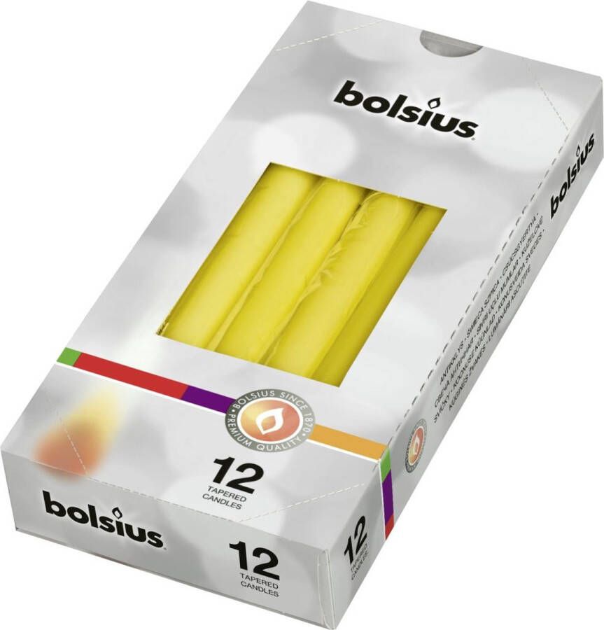 Bolsius Gotische kaarsen 12 stuks 245 24 kleur Geel