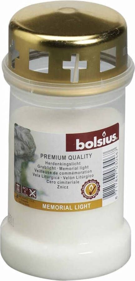 Bolsius Herdenkingslicht Comp nr. 3 met deksel 50 branduren Transparant 1 stuk