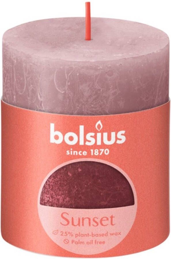 Bolsius Sunset Collection Rustiek stompkaars 80 68 Ash Rose en Red
