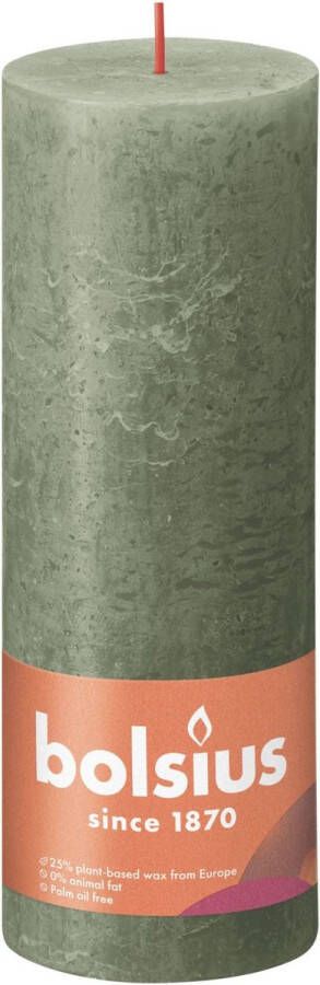 Bolsius Stompkaars Fresh Olive Ø68 mm Hoogte 19 cm Olijfgroen 85 branduren