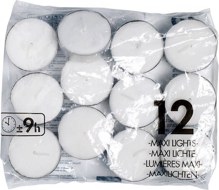 Bolsius Maxilichten 9 uur 12 stuks