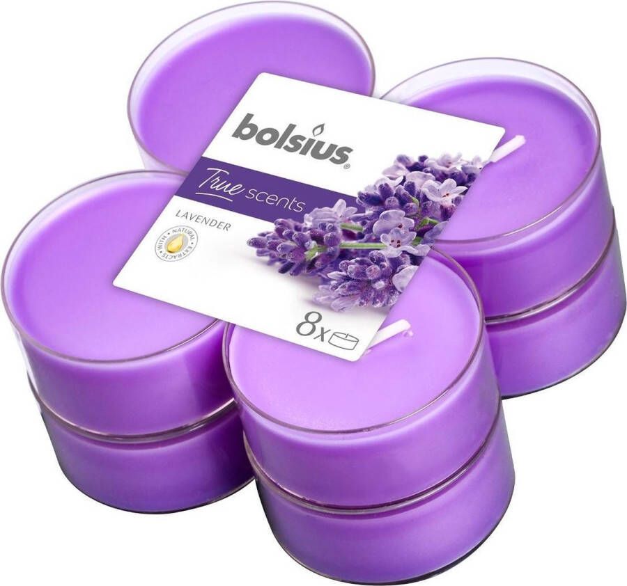 Bolsius Maxilicht geur 8 stuks True Scents 117x117x45 Lavender