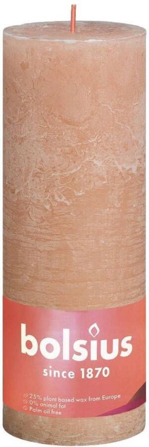 Bolsius Stompkaars Misty Pink Ø68 mm Hoogte 19 cm Roze Grijs 85 branduren