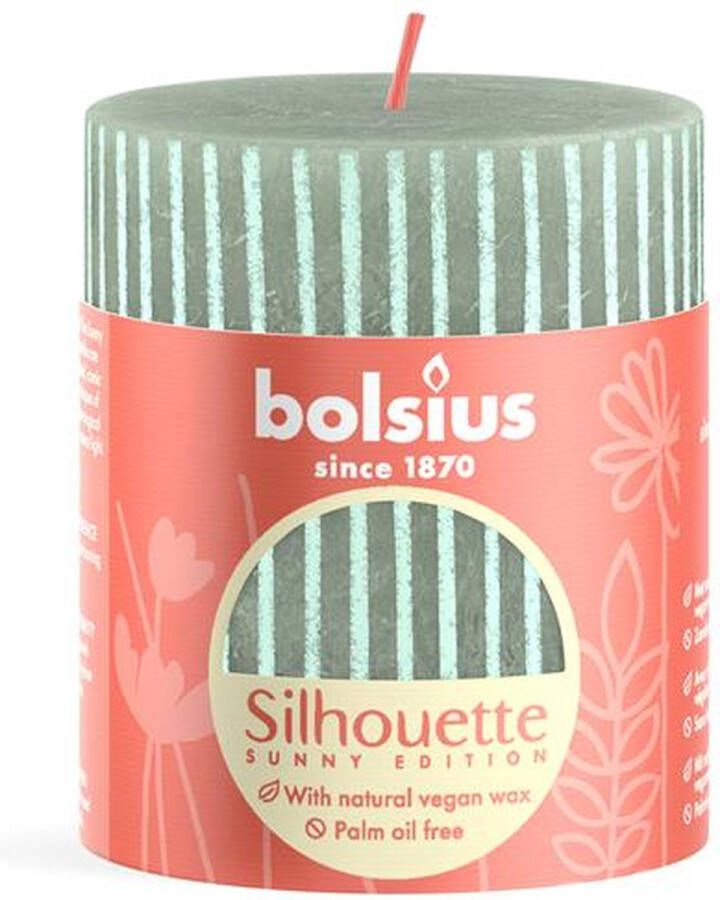 Bolsius Rustiek stompkaars 80 68 Jade Green Silhouette