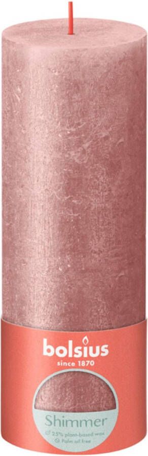 Bolsius Rustiek stompkaars Shimmer 190 68 Pink