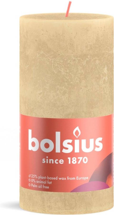 Bolsius Rustiek stompkaars shine 130 x 68 mm Oat beige kaars