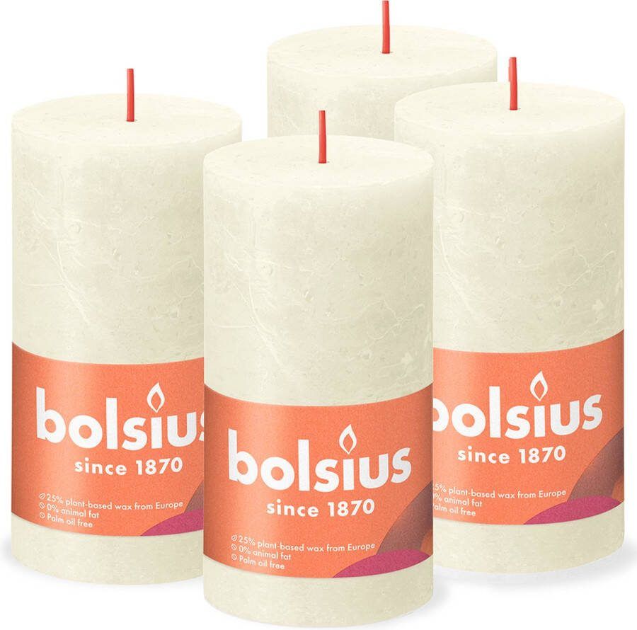 Bolsius stompkaars Rustiek (Ø6 8x13 cm) (set van 4)