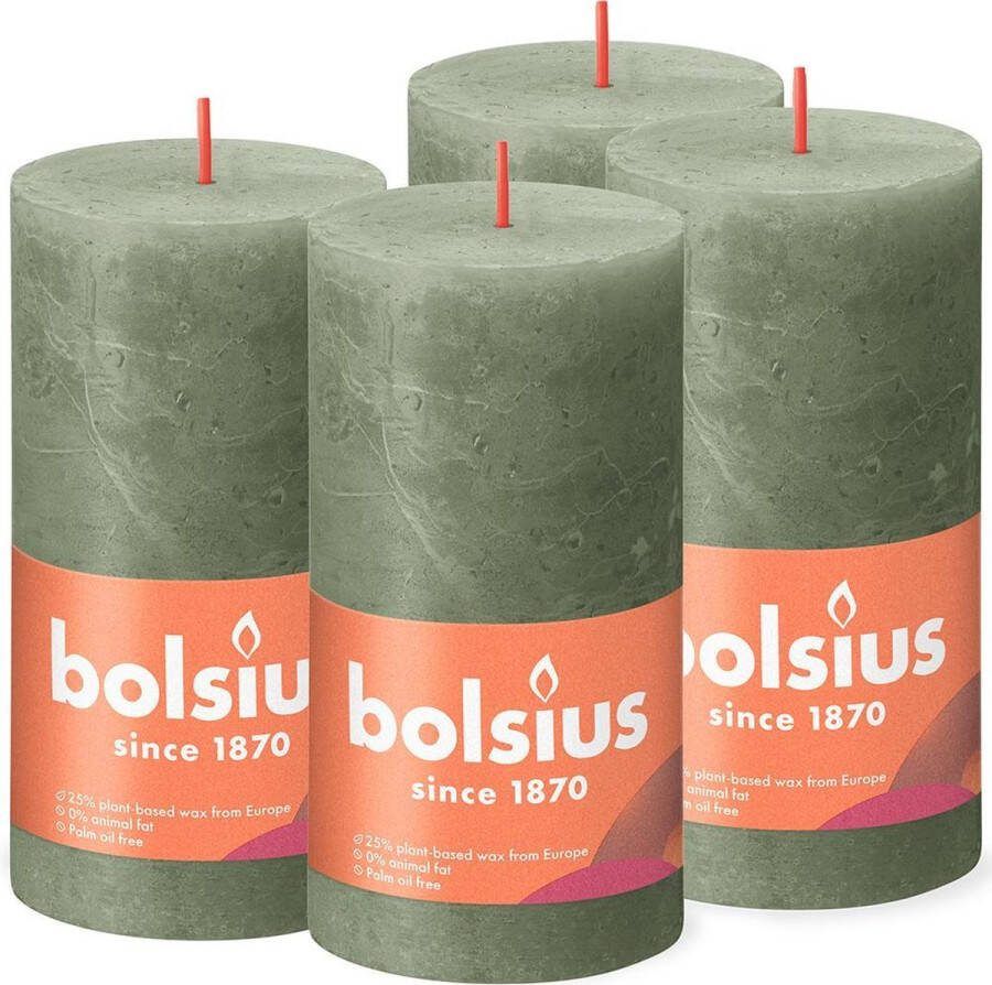 Bolsius stompkaars Rustiek (Ø6 8x13 cm) (set van 4)