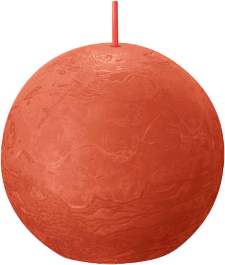 Bolsius Rustieke kleine stompkaars 'Boule' (Ø7.6cm) Earthy Orange
