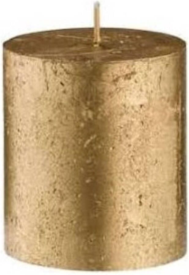 Bolsius Stompkaars 80 68 rustiek metallic Goud(per 6 stuks )