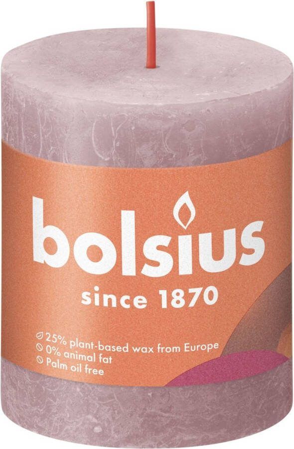Bolsius Stompkaars Ash Rose Ø68 mm Hoogte 8 cm Grijs Roze 35 branduren