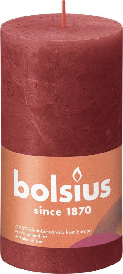 Bolsius Stompkaars Delicate Red Ø68 mm Hoogte 13 cm Rood 60 Branduren