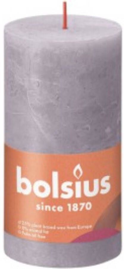 Bolsius Stompkaars Frosted Lavender Ø68 Mm Hoogte 13 Cm Grijs lavendel 60 Branduren