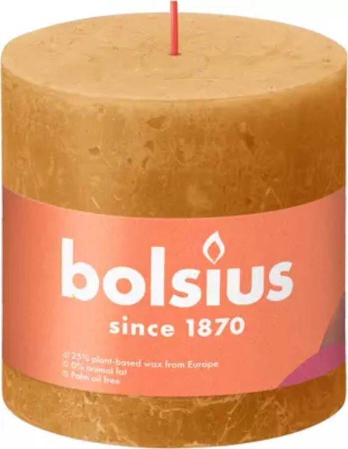 Bolsius shine rustiekkaars 80 68 honeycomb yellow