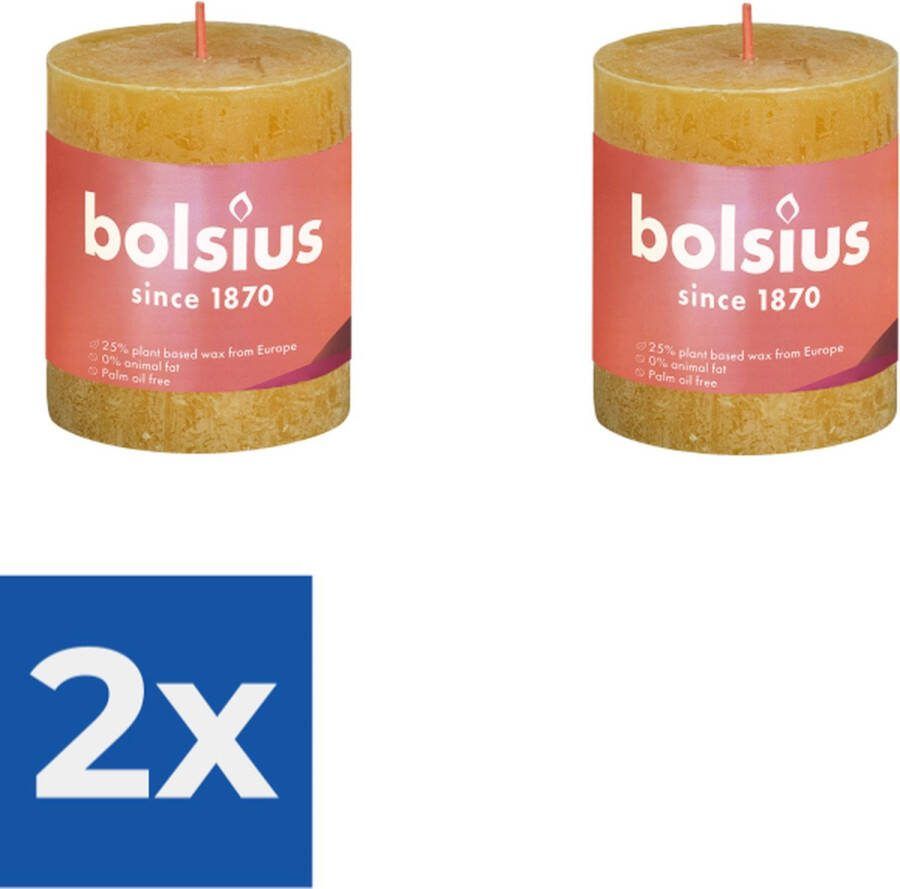 Bolsius Stompkaars Geel 8 cm Voordeelverpakking 2 stuks