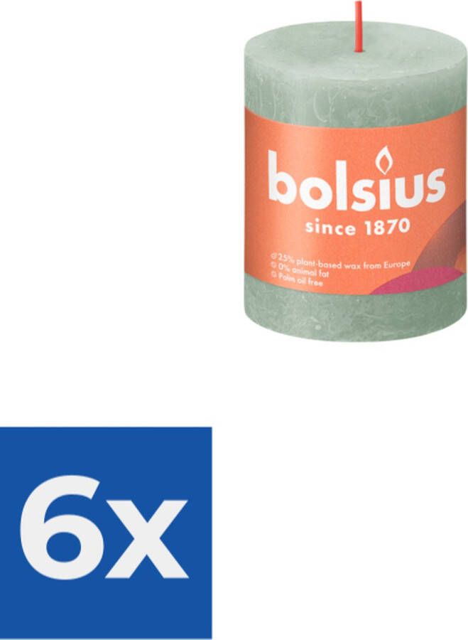 Bolsius Stompkaars Jadegreen Voordeelverpakking 6 stuks