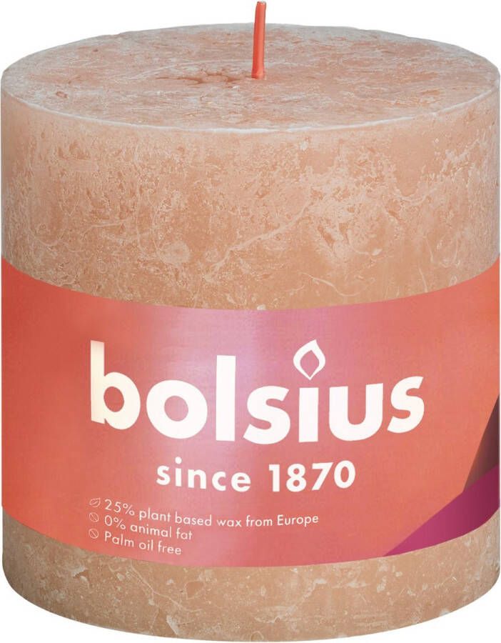 Bolsius Stompkaars Misty Pink Ø100 mm Hoogte 10 cm Roze Grijs 62 branduren