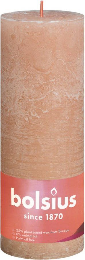 Bolsius Stompkaars Misty Pink Ø68 mm Hoogte 19 cm Roze Grijs 85 branduren