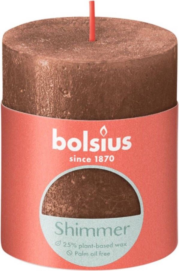 Bolsius Rustiek stompkaars 80 68 Shimmer Copper