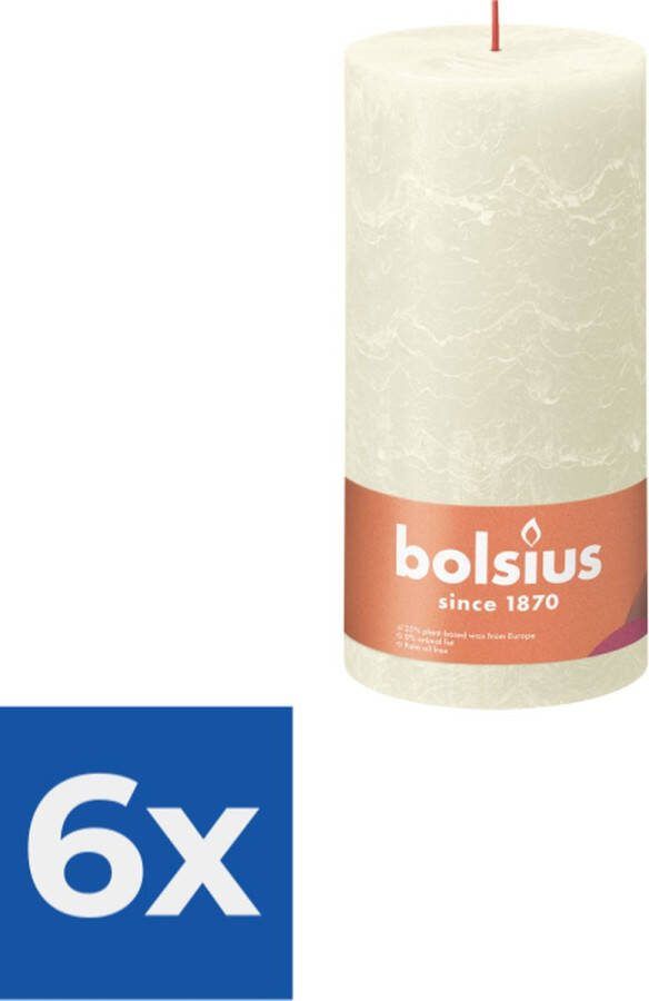Bolsius Stompkaars Soft Pearl Ø100 mm Hoogte 20 cm Parelwit 125 branduren Voordeelverpakking 6 stuks