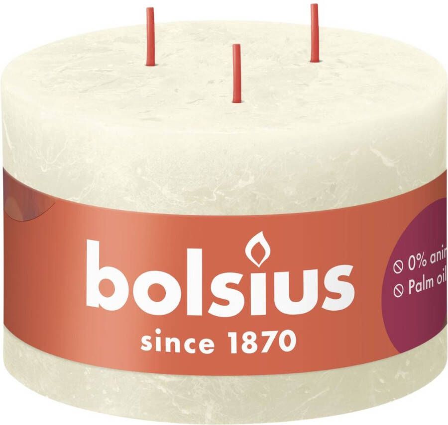 Bolsius Stompkaars Soft Pearl Ø140 mm Hoogte 9 cm Parelwit 57 branduren