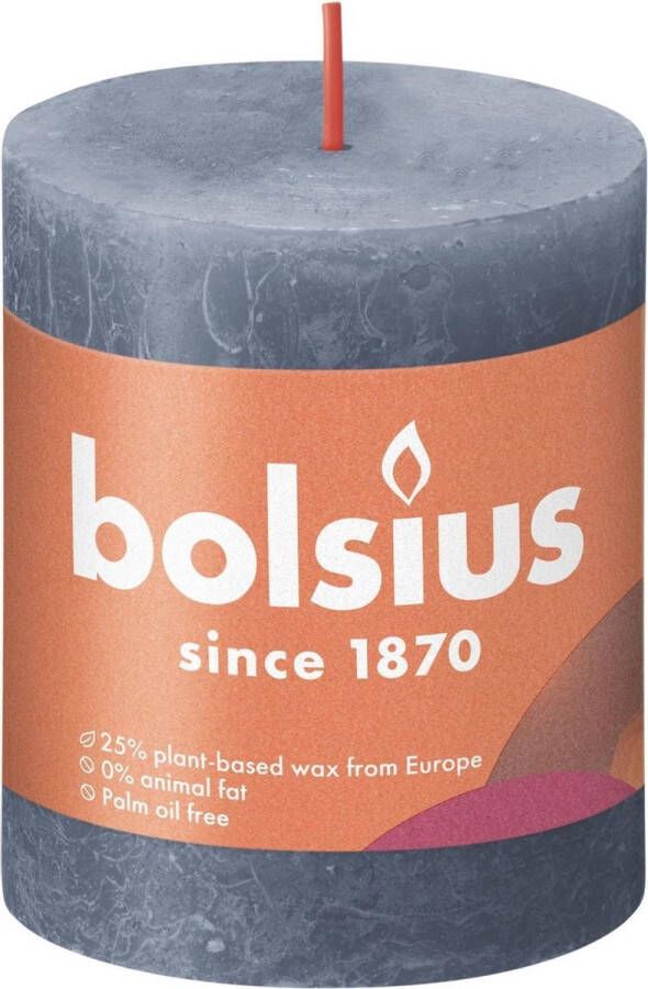 Bolsius Stompkaars Twilight Blue Ø68 Mm Hoogte 8 Cm Blauw grijs 35 Branduren