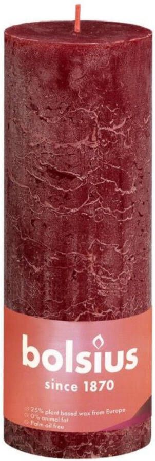 Bolsius Stompkaars Velvet Red Ø68 mm Hoogte 19 cm Donkerrood 85 Branduren