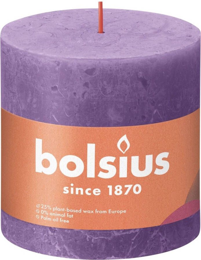Bolsius Stompkaars Vibrant Violet Ø100 mm Hoogte 10 cm Violet 62 Branduren