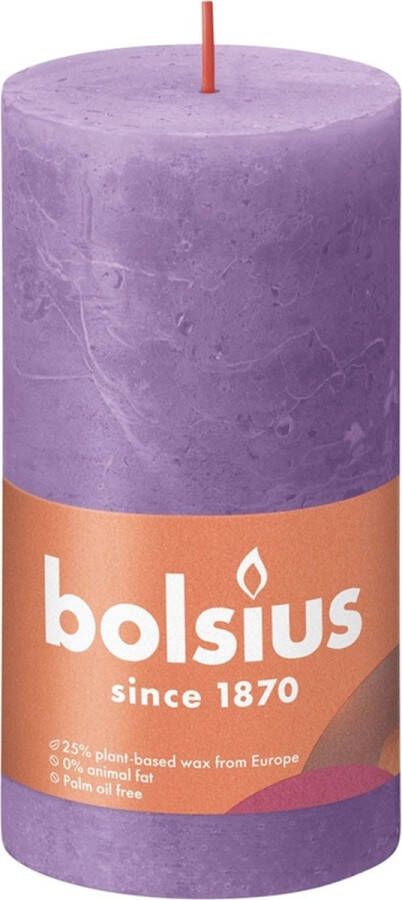 Bolsius Stompkaars Vibrant Violet Ø68 mm Hoogte 13 cm Violet 60 branduren