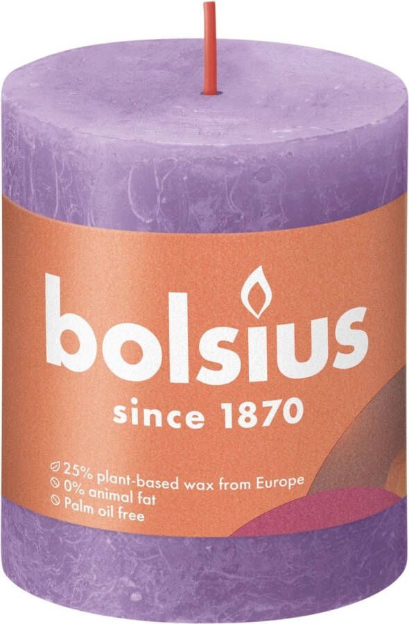 Bolsius Stompkaars Vibrant Violet Ø68 mm Hoogte 8 cm Violet 35 branduren