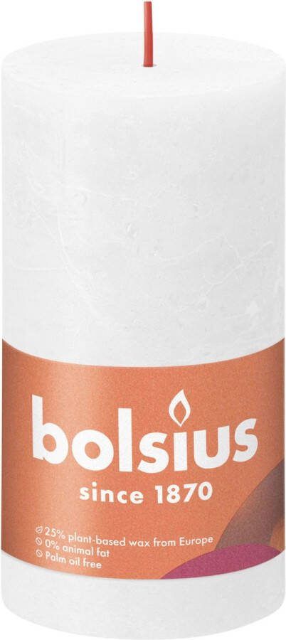 Bolsius shine rustiekkaars 130 68 cloudy white
