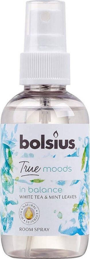 Bolsius true moods Bolsius Roomspray True Moods Geur Van Witte Thee En Muntblaadjes 75ml