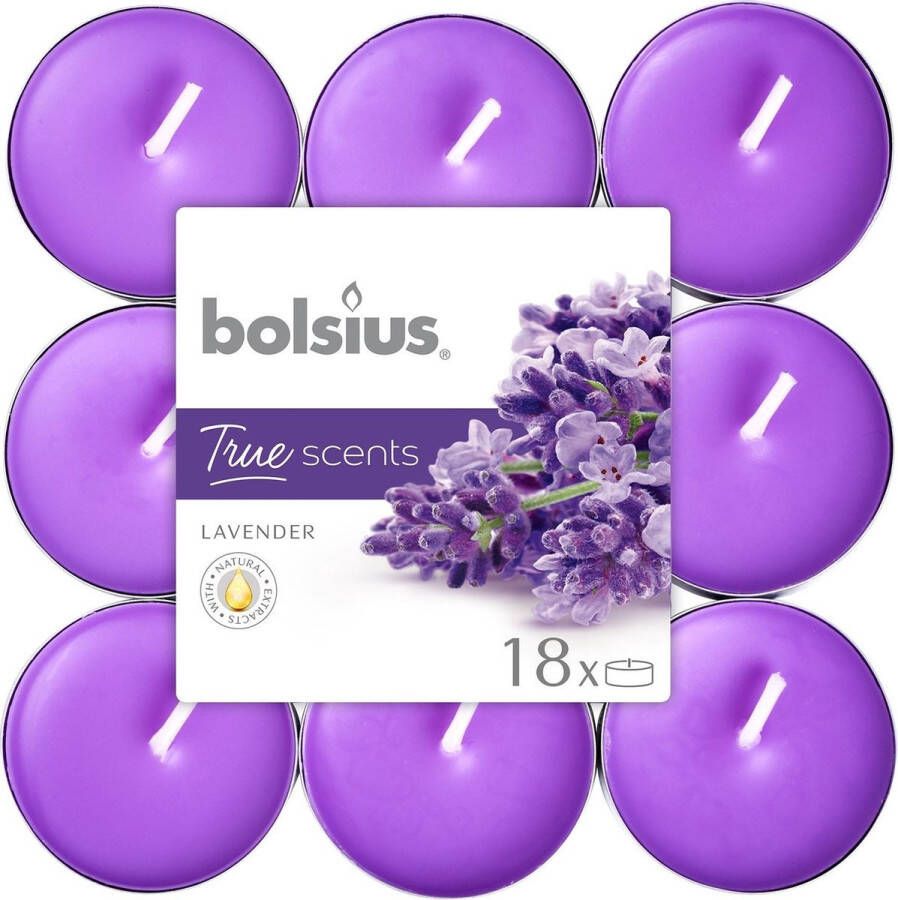 Bolsius Geurtheelicht True Scents Lavender 18 stuks