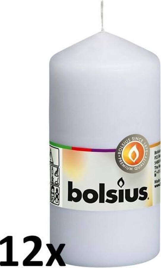 Bolsius Stompkaarsen Wit 120(H)mm (12 Stuks) 33 uur