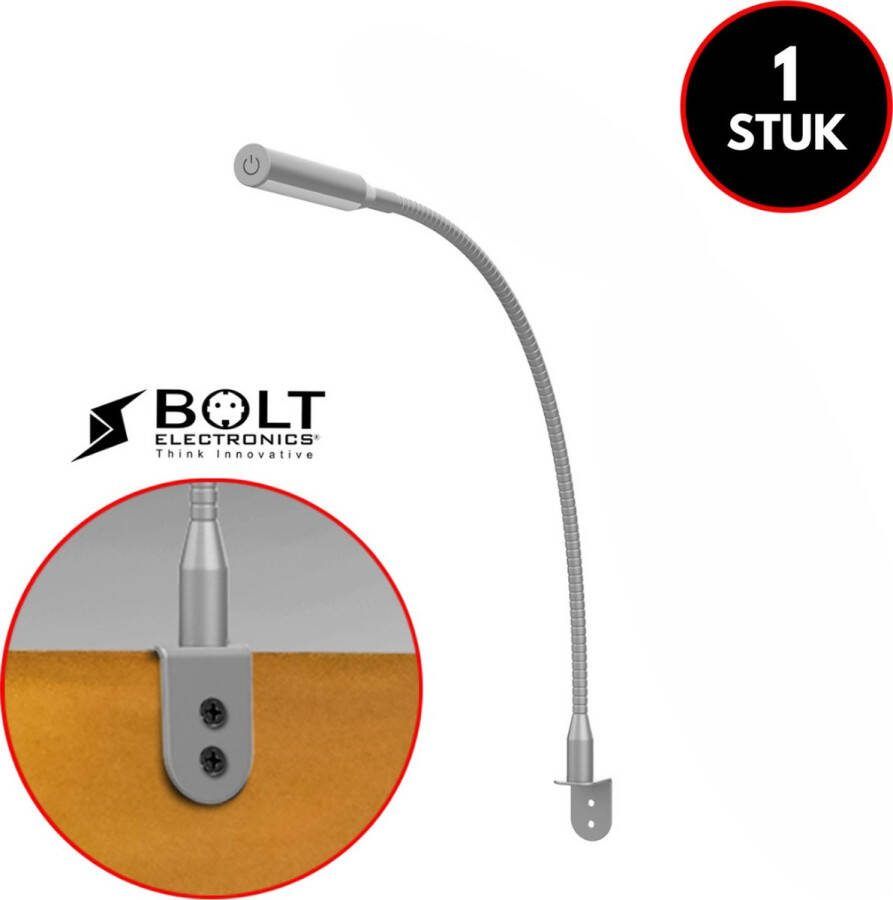 Bolt Electronics 1011 LED Bed Leeslampje Wandlamp met Dimfunctie – Hoofdbord Leeslamp – Bureaulamp 2700K Warm Wit – Aluminium – Zilver