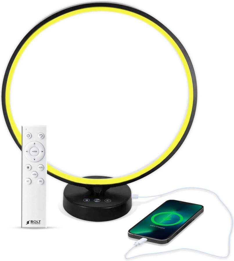 Bolt Electronics Bolt Electronics Tafellamp – Moodlamp – Lichttherapielamp Moodlight – Daglichtlamp – RGB licht – Zwart